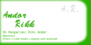 andor rikk business card